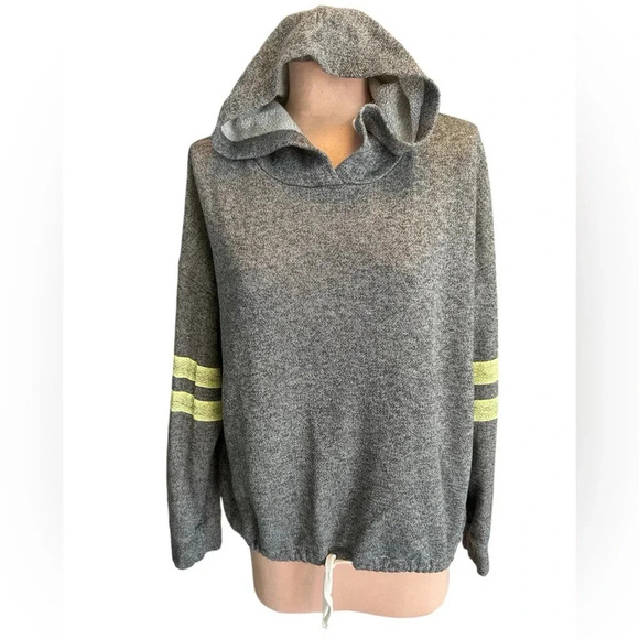 Sundry Grey Cozy Hooded Drawstring Hem Pullover Sweatshirt Size 2 Medium - Picture 1 of 9